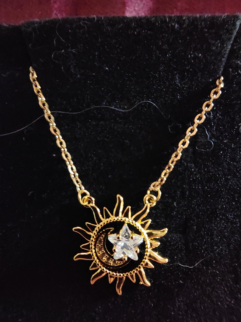 Gold Sun, Moon & Star Pendant Necklace - Women's Jewelry